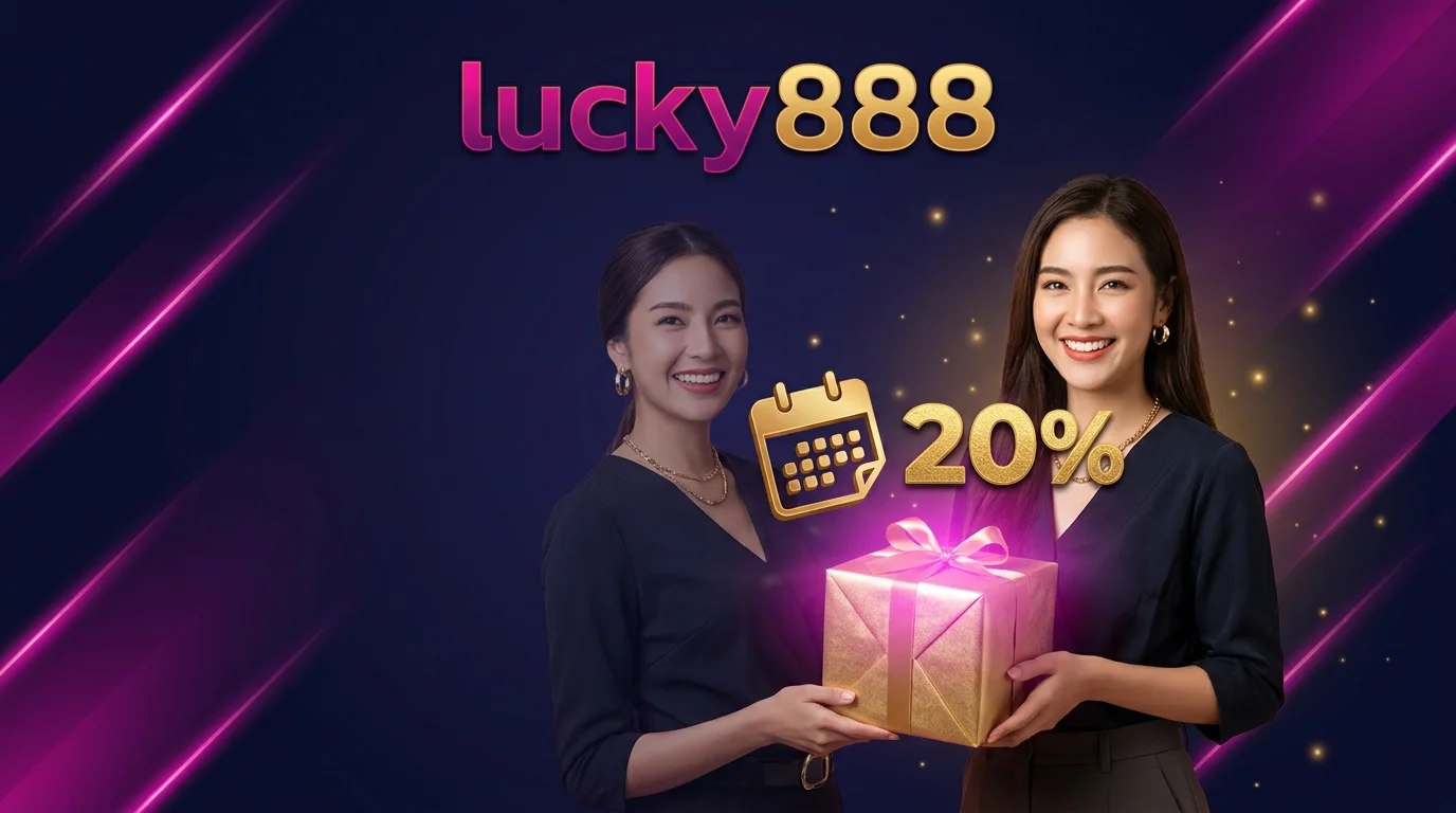 โปรโมชัน lucky888 สล็อต ฝากรายวันรับเพิ่ม 20%